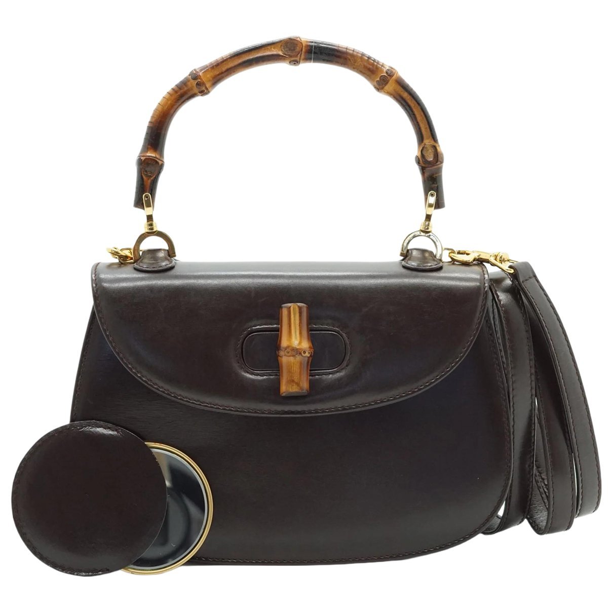 Bamboo Top Handle leather handbag