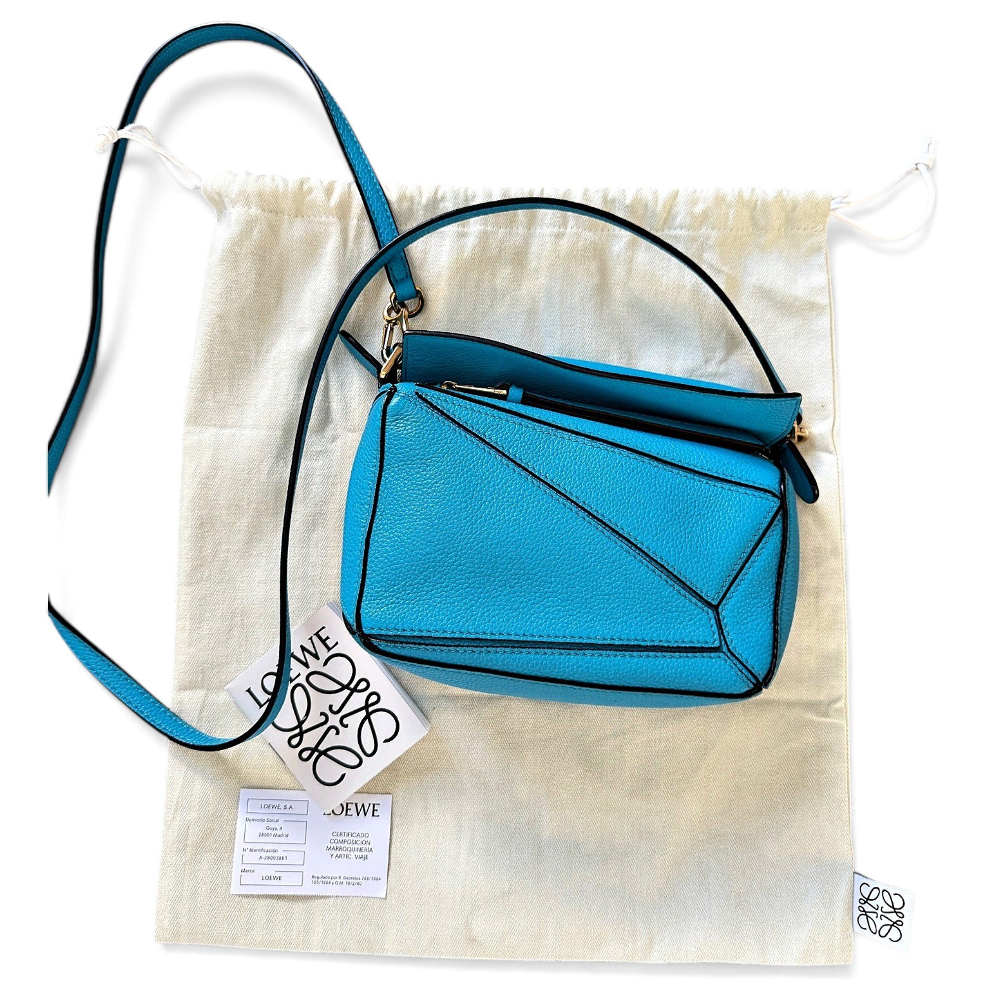 Puzzle leather handbag