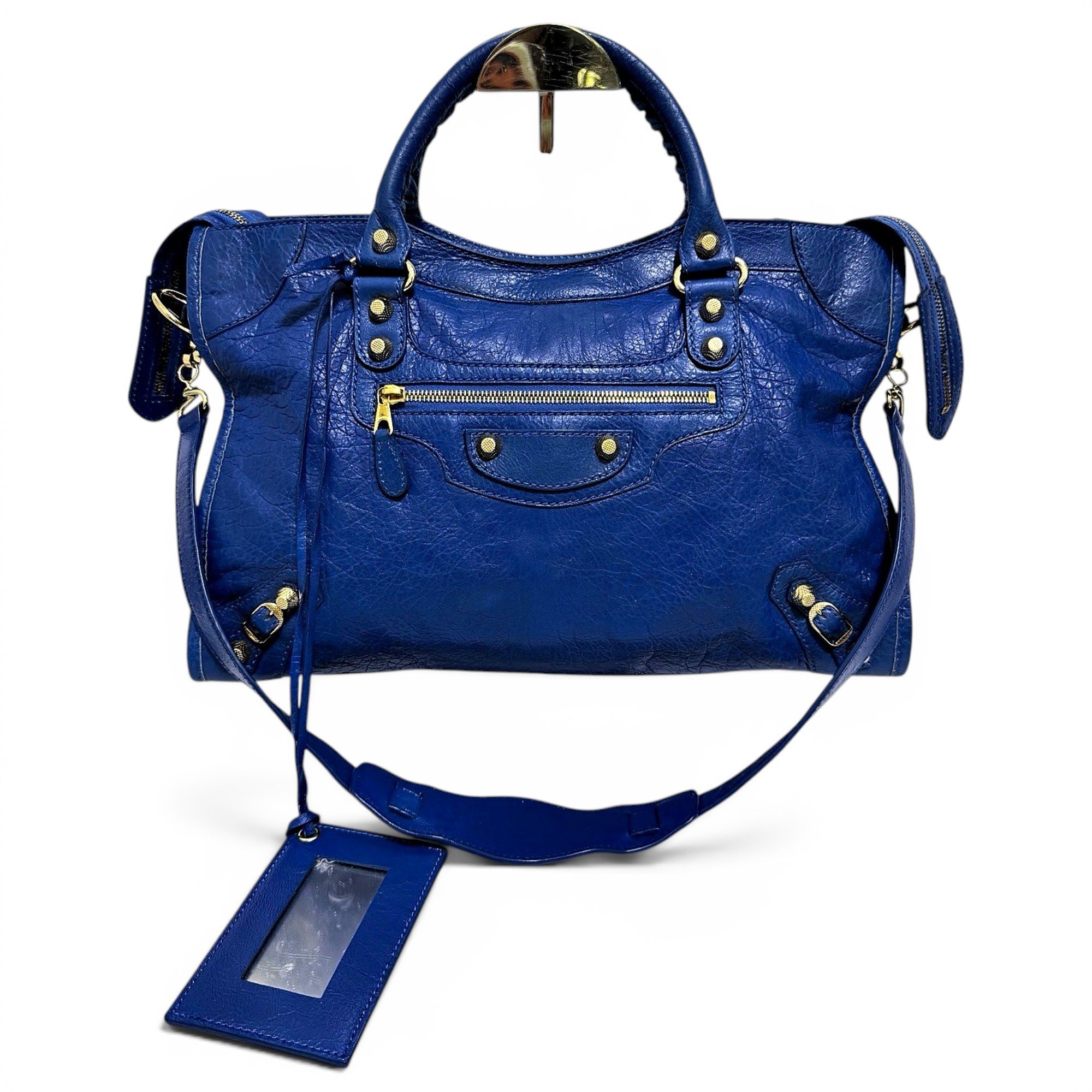 City leather handbag