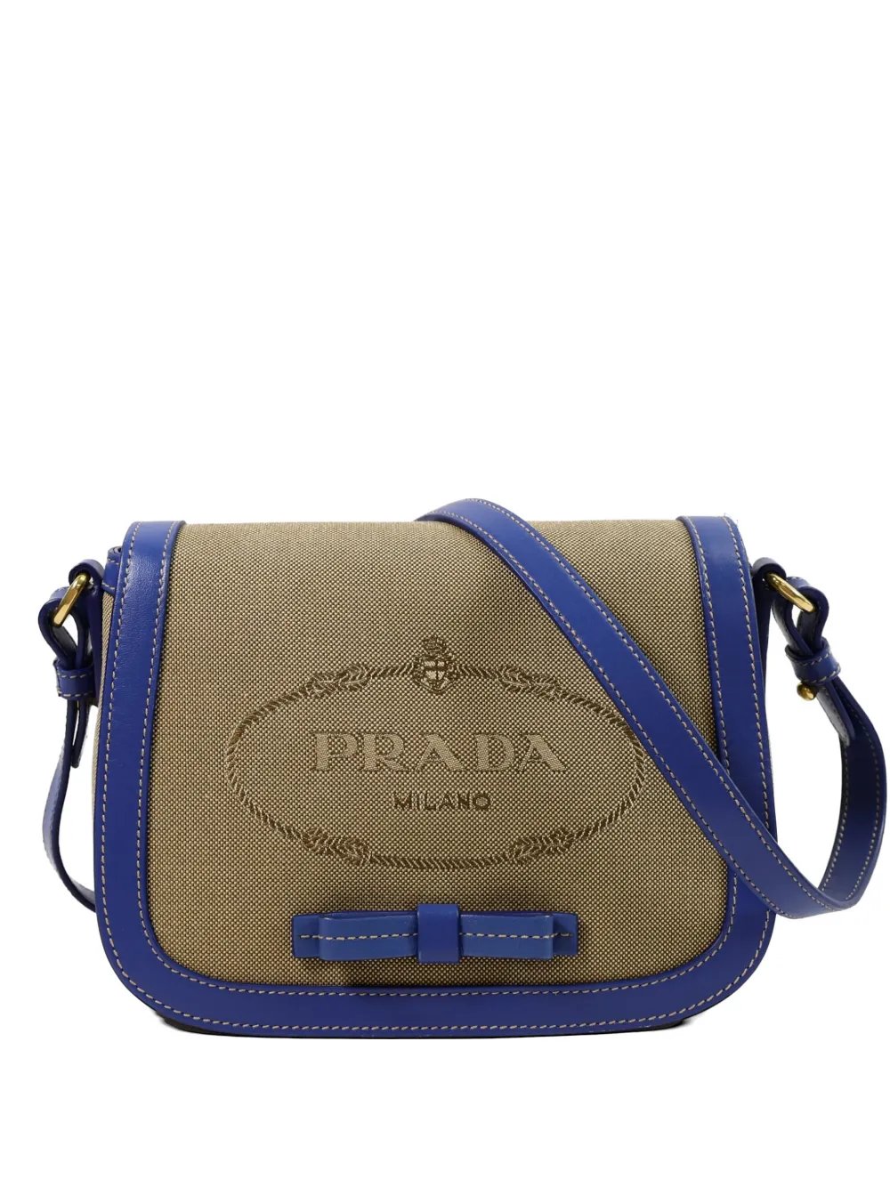 Prada logo jacquard bow cross body bag
