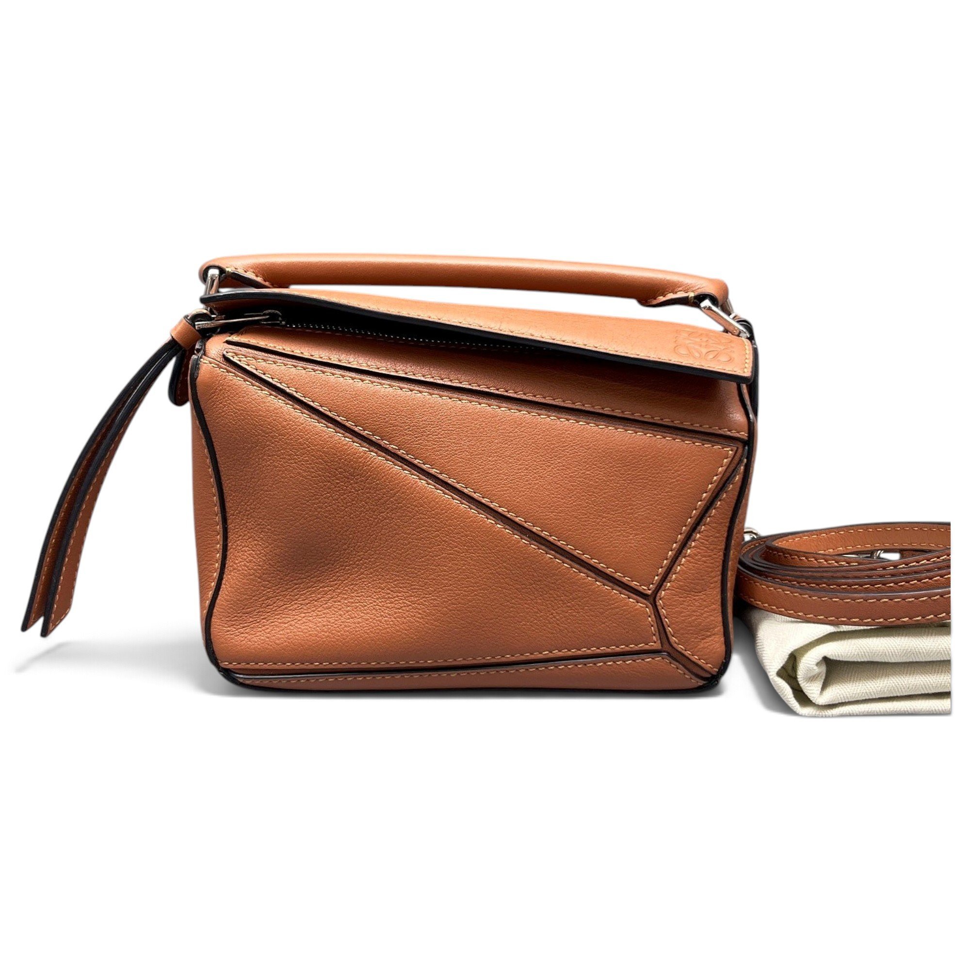 Puzzle leather handbag