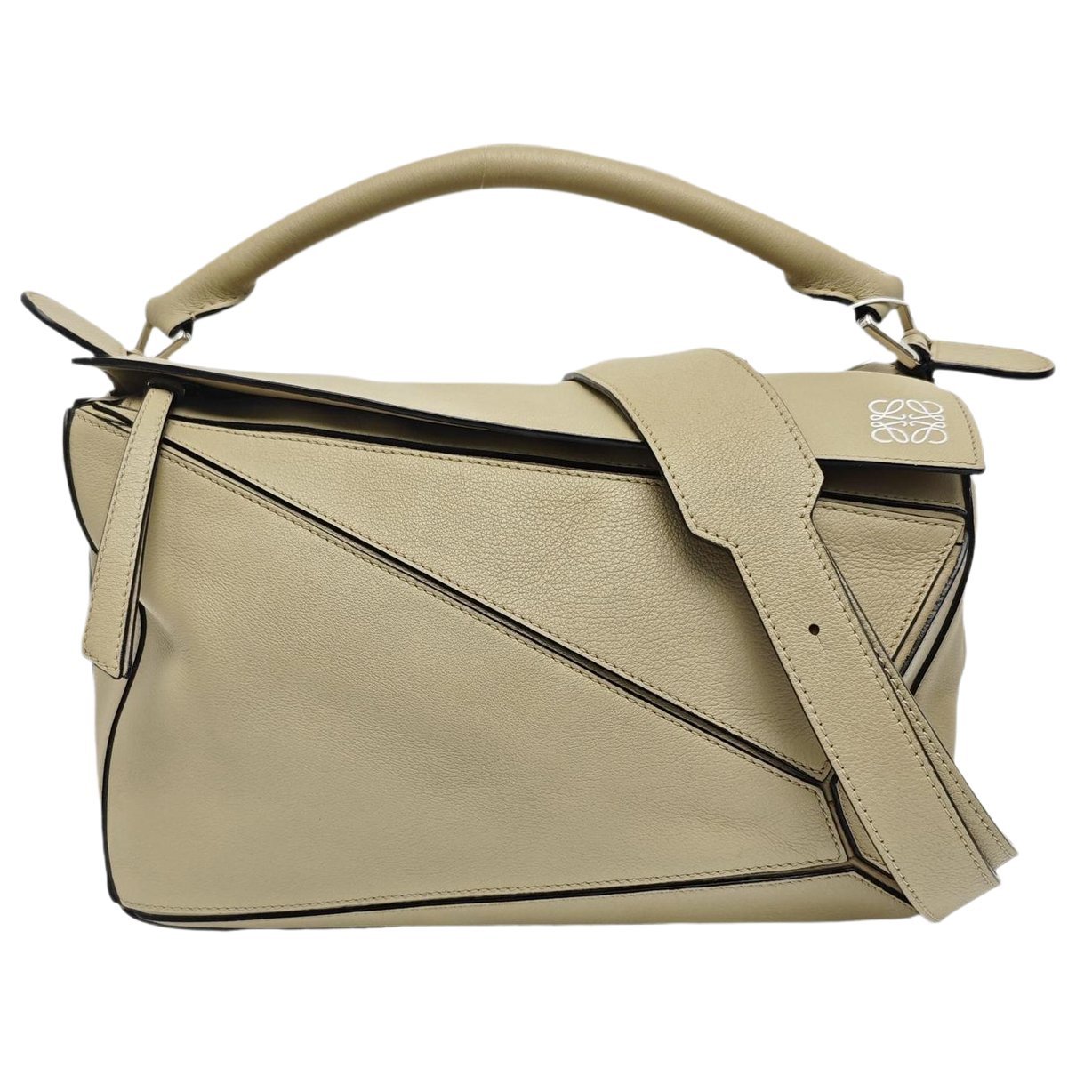 Puzzle leather handbag