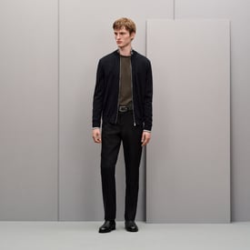 "Rayures & twist" zipped jacket
