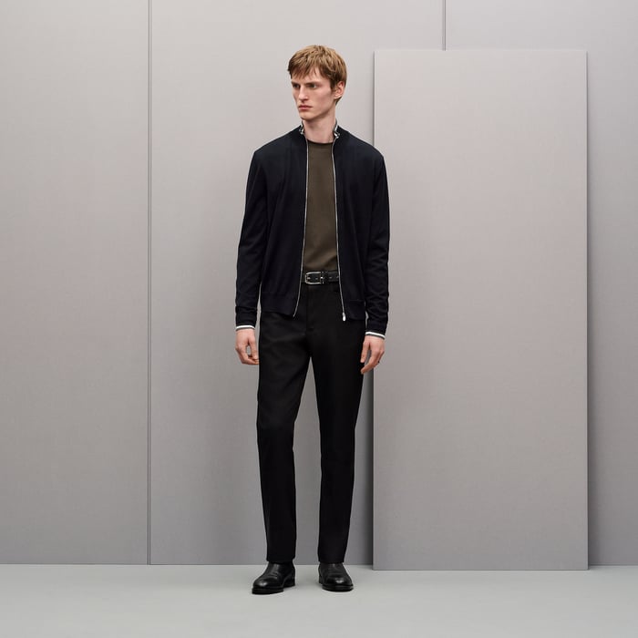 Marine "Rayures & Twist" Zipped Jacket