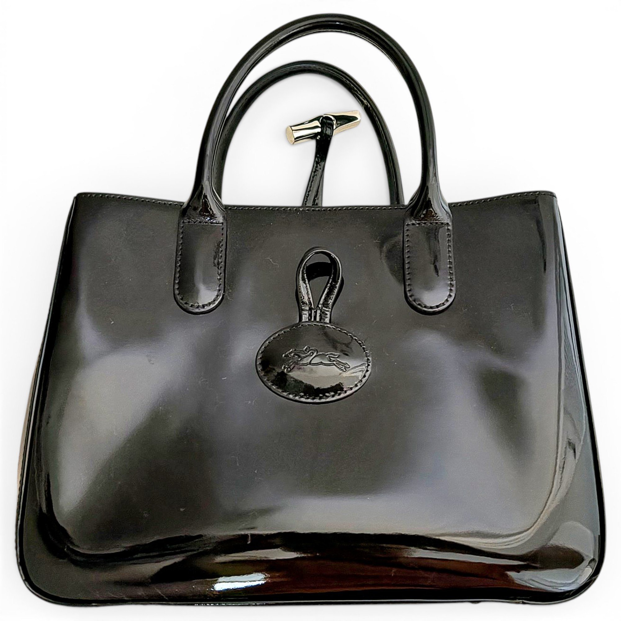 Roseau patent leather handbag