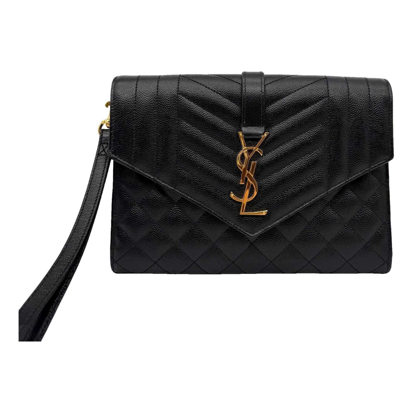 Saint Laurent Cassandre leather clutch bag