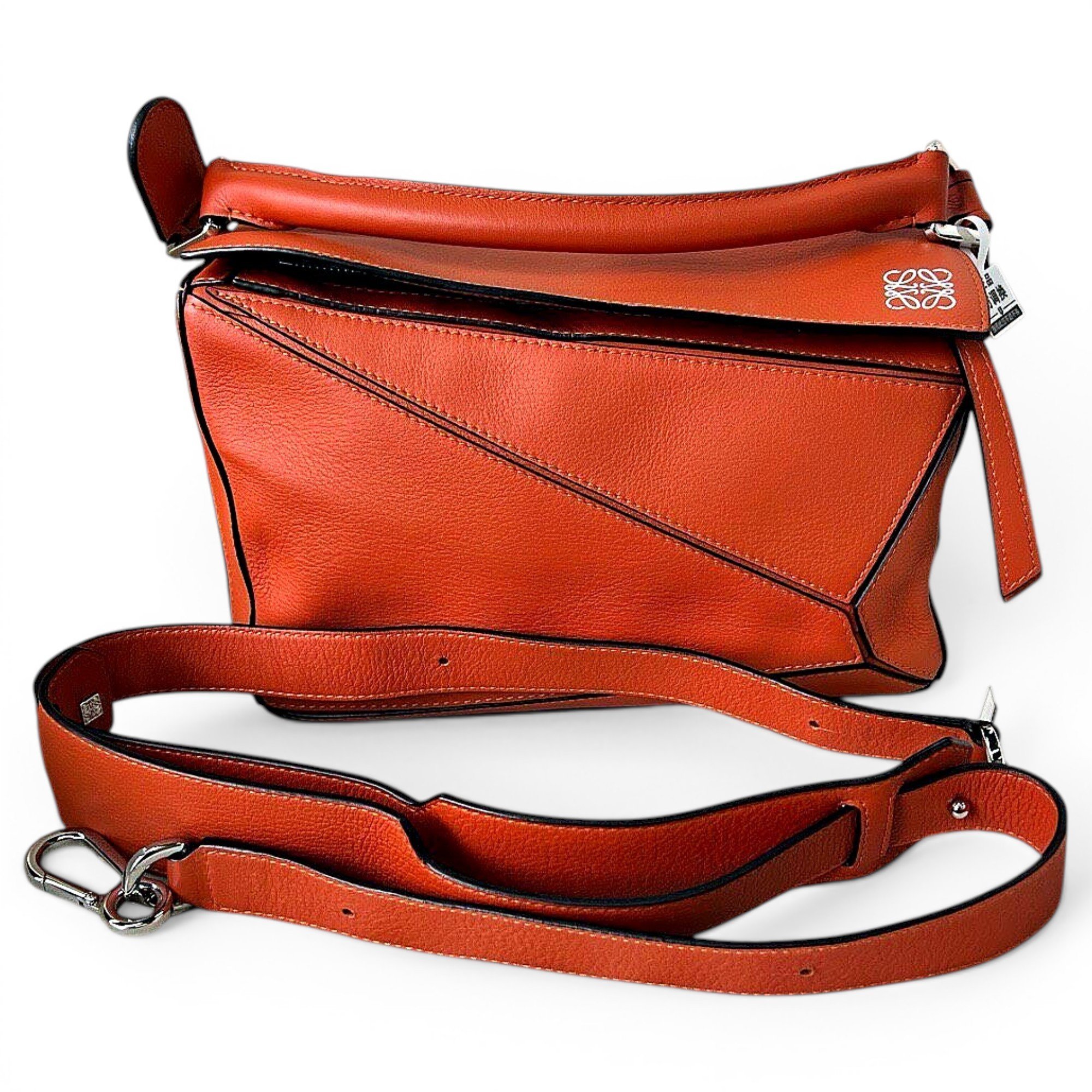 Puzzle leather handbag