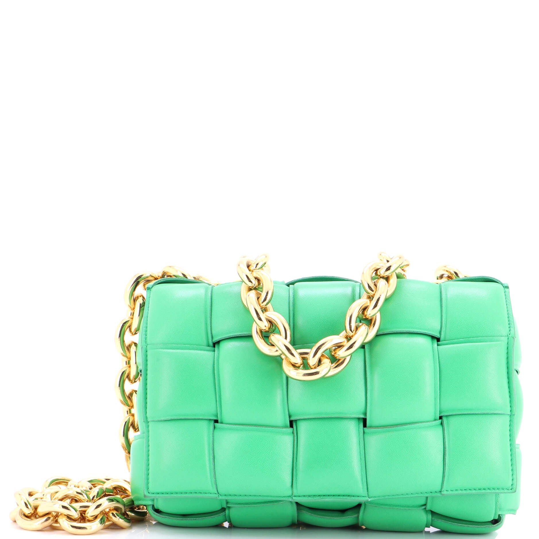 Bottega Veneta Cassette Chain Crossbody Bag Padded Maxi Intrecciato Leather