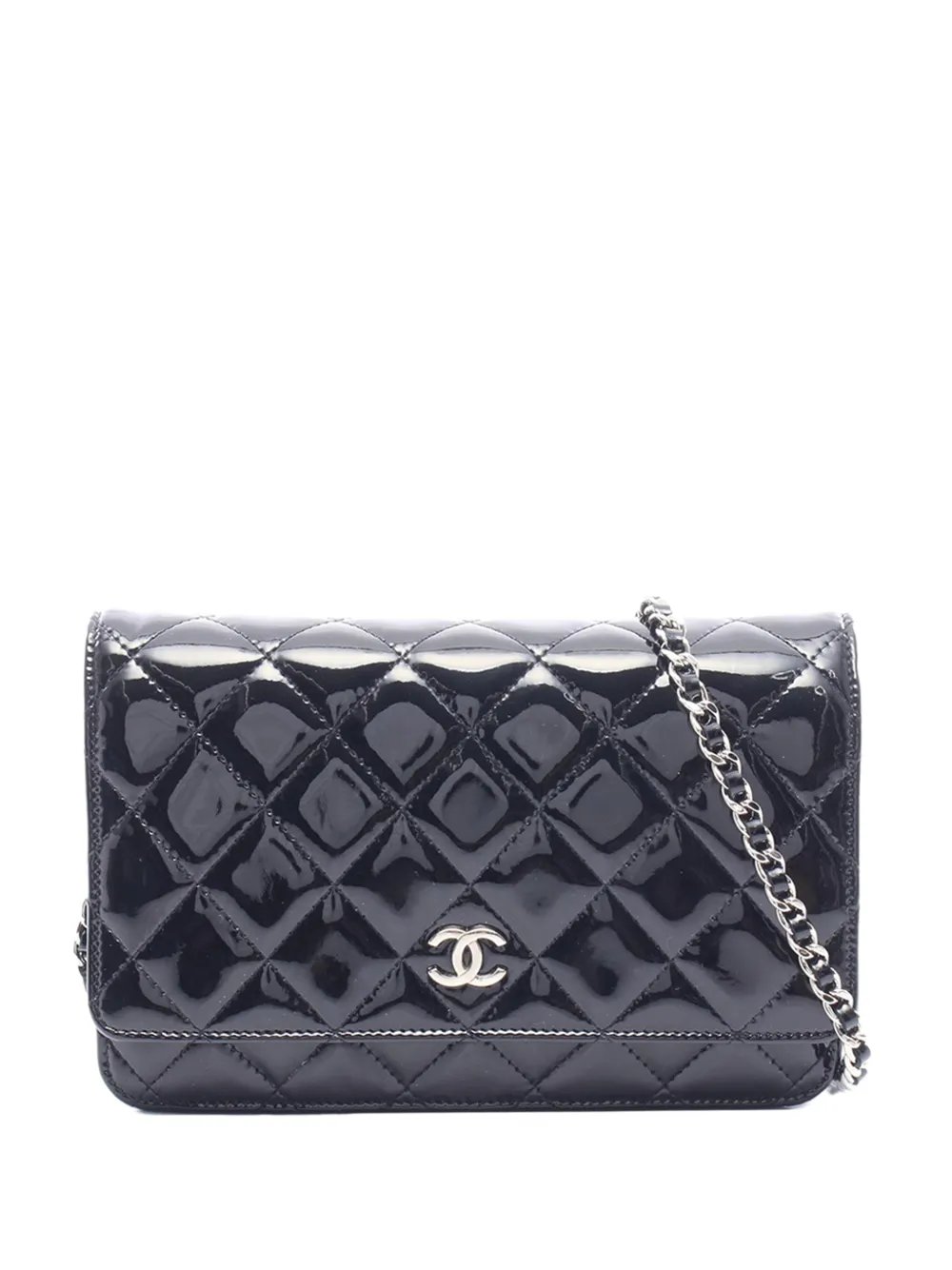 2009-2010 CC Quilted Patent Wallet On Chain crossbody bag