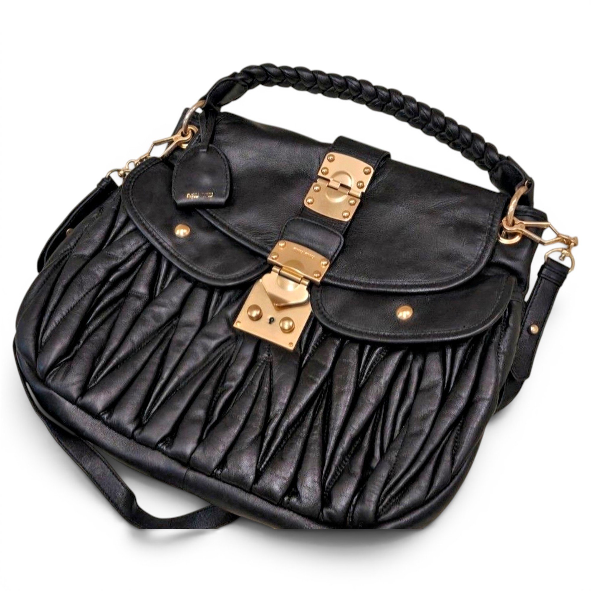 Coffer leather handbag