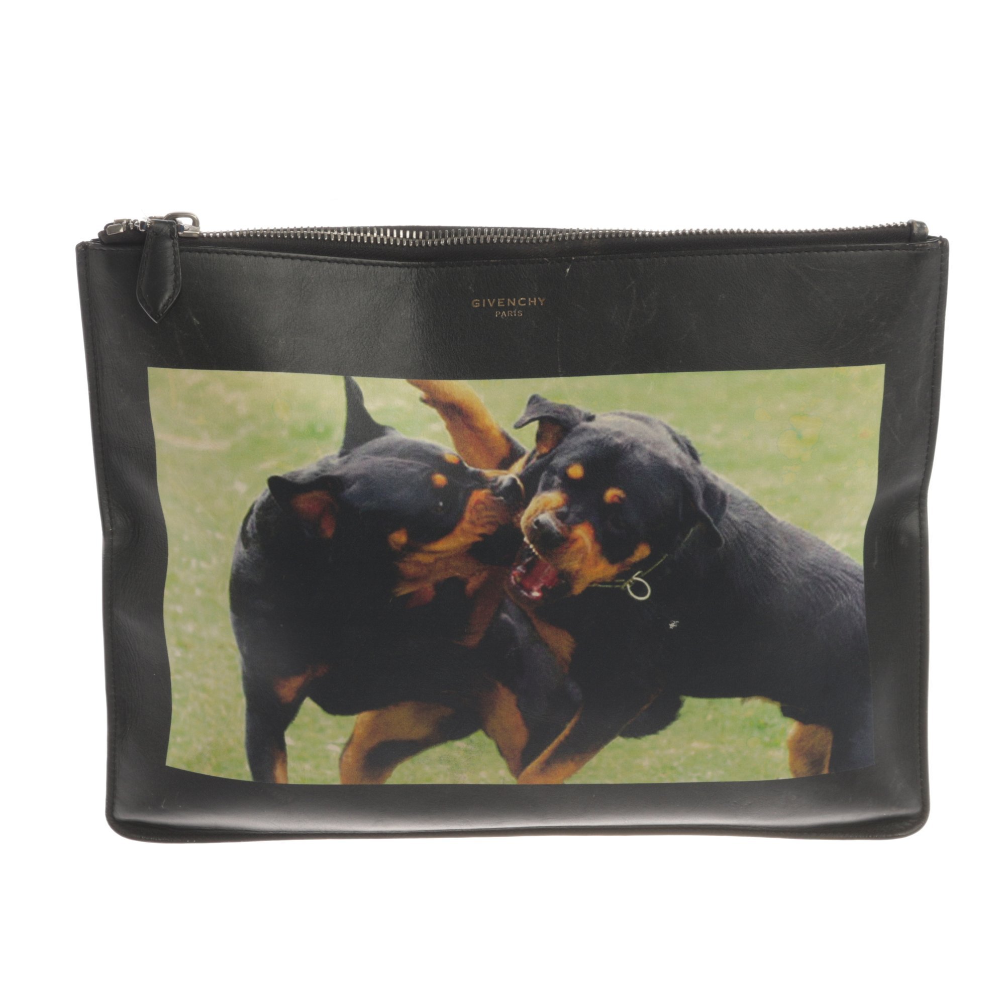 Leather clutch bag