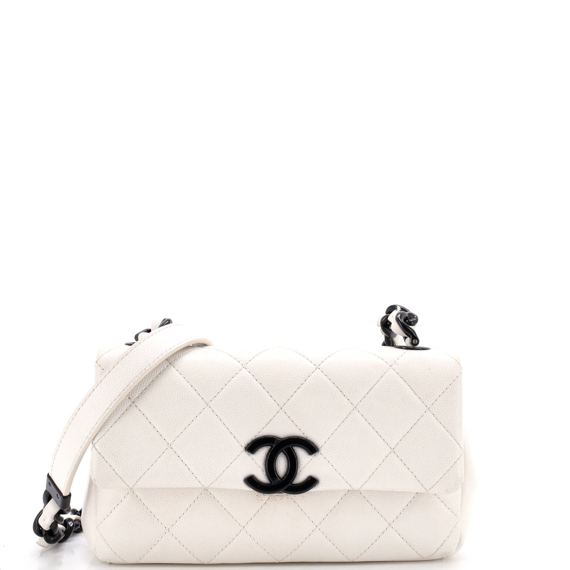 My Everything Flap Bag Quilted Caviar Small