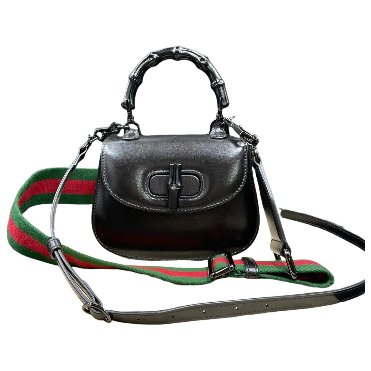 Convertible Bamboo Top Handle leather crossbody bag