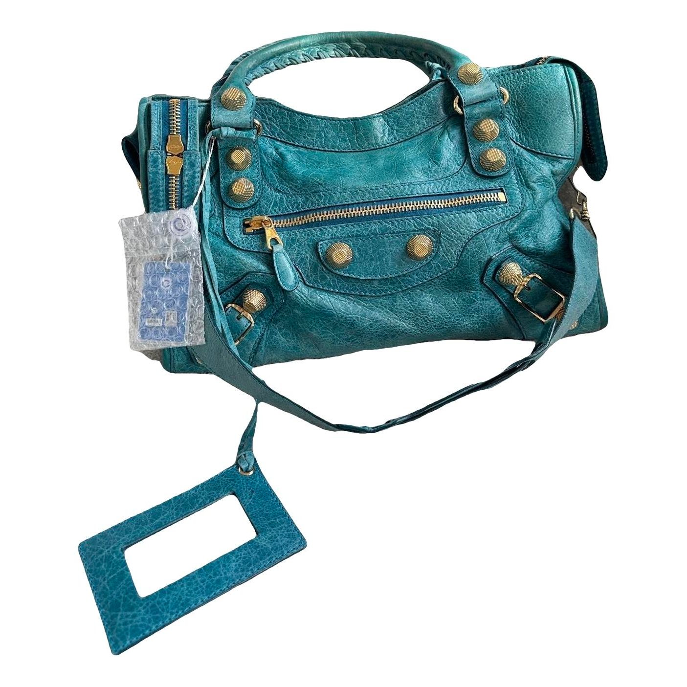 City leather handbag