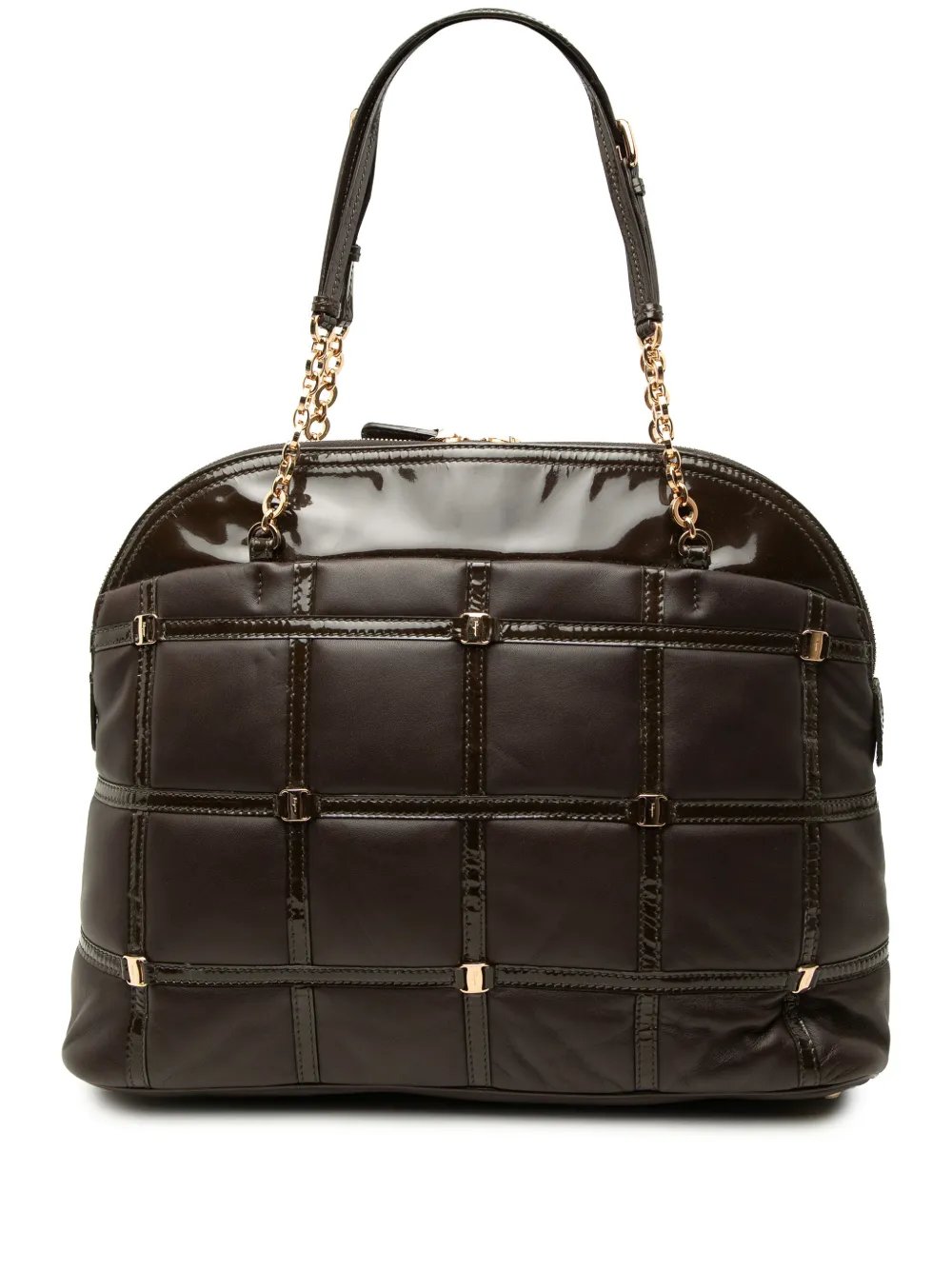 2000-2010 Quilted Calfskin and Patent Grid Dome tote bag