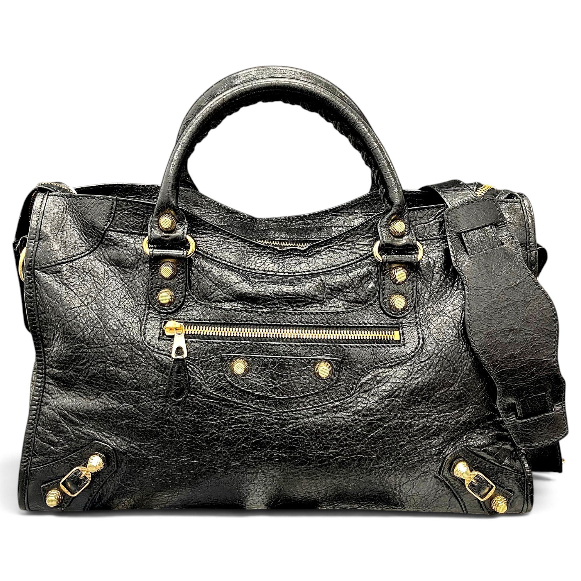 City leather handbag