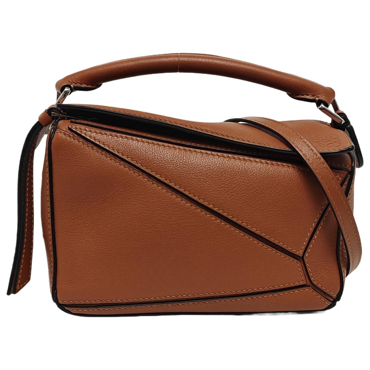Puzzle leather handbag