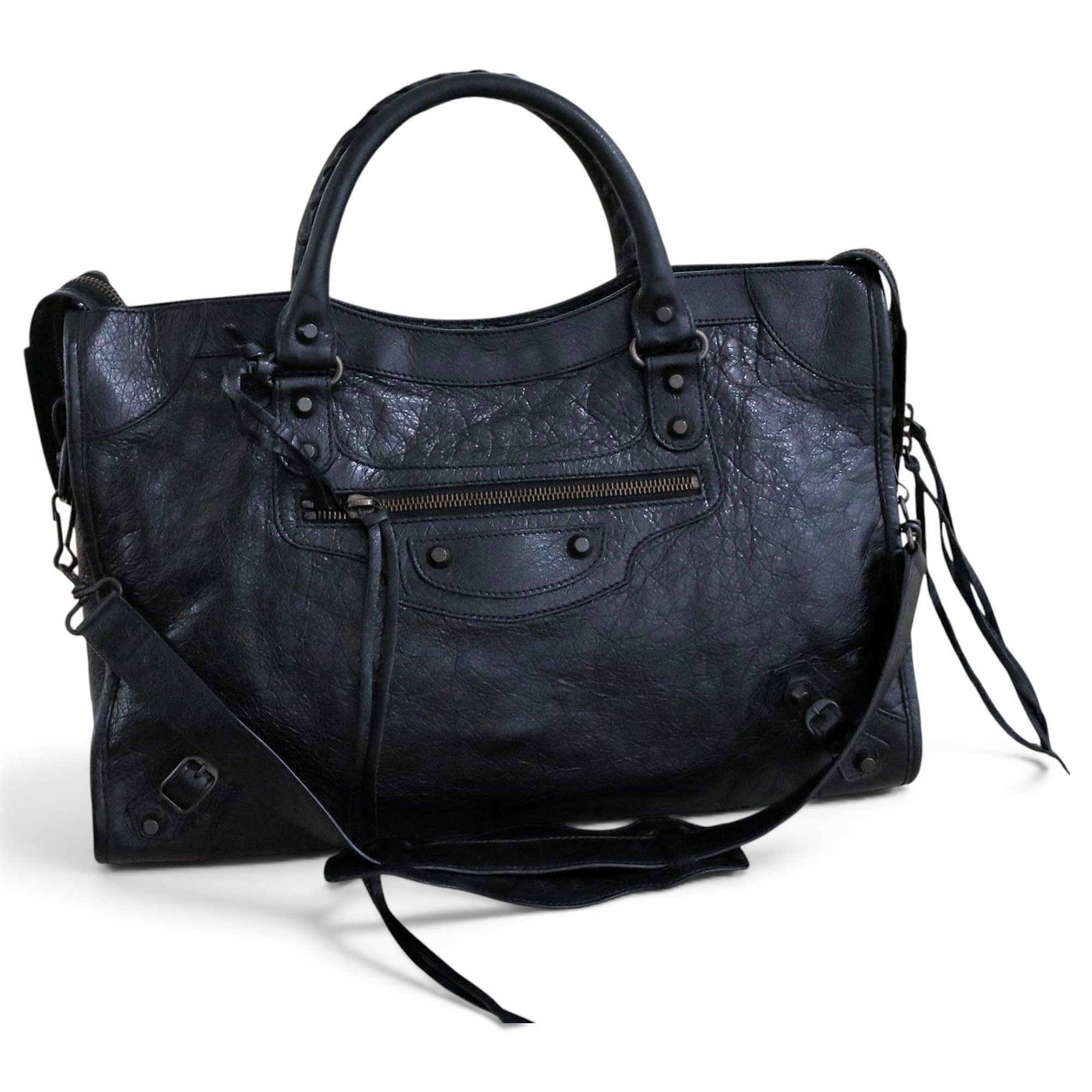 City leather handbag