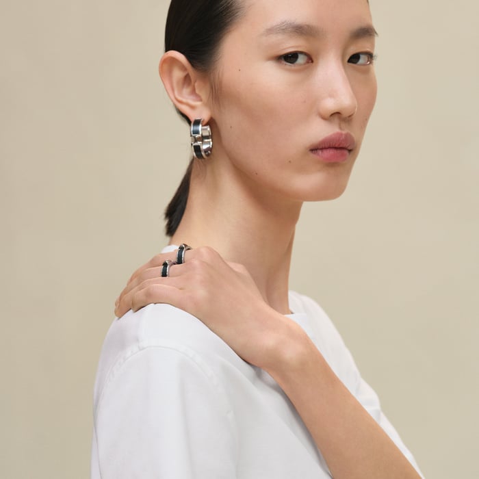 Blanc Embroidered Pocket Flared Dress