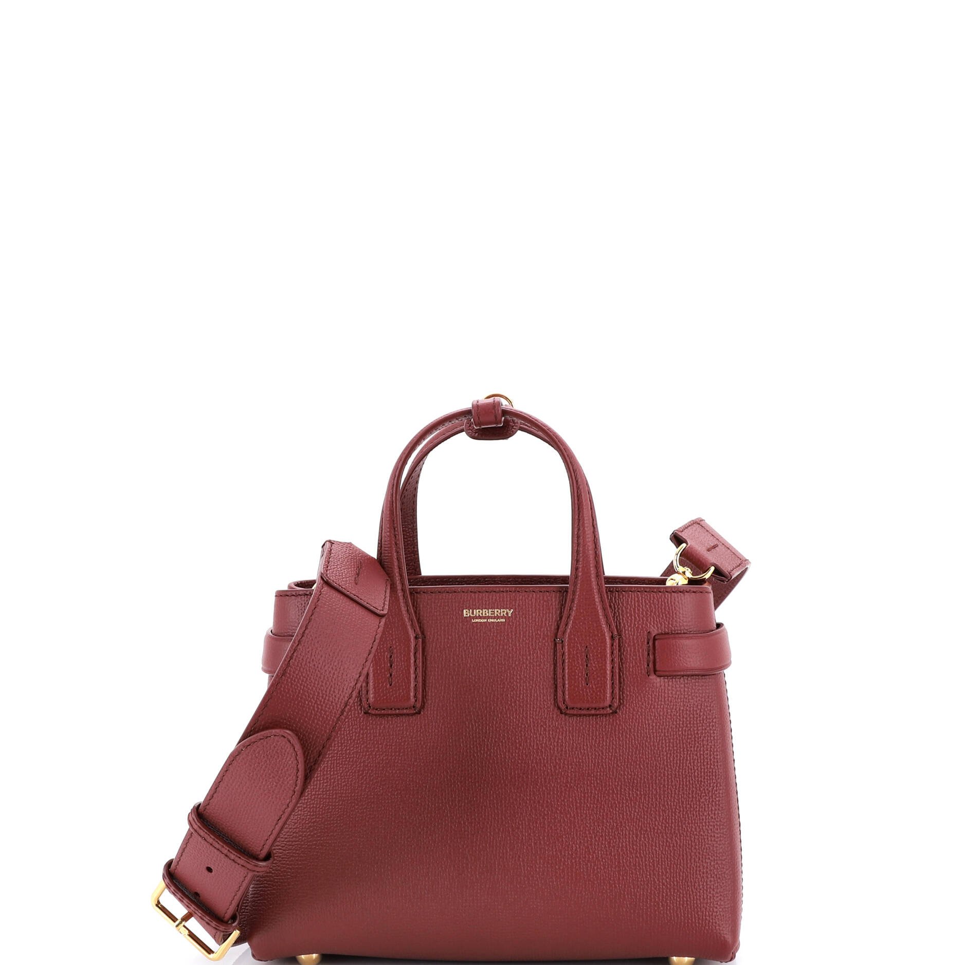 Burberry Banner NM Tote Leather with House Check Canvas Small