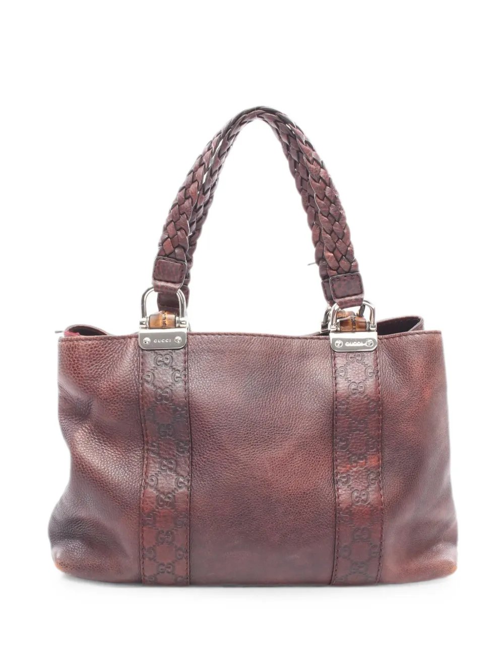 2000s Bamboo leather tote bag