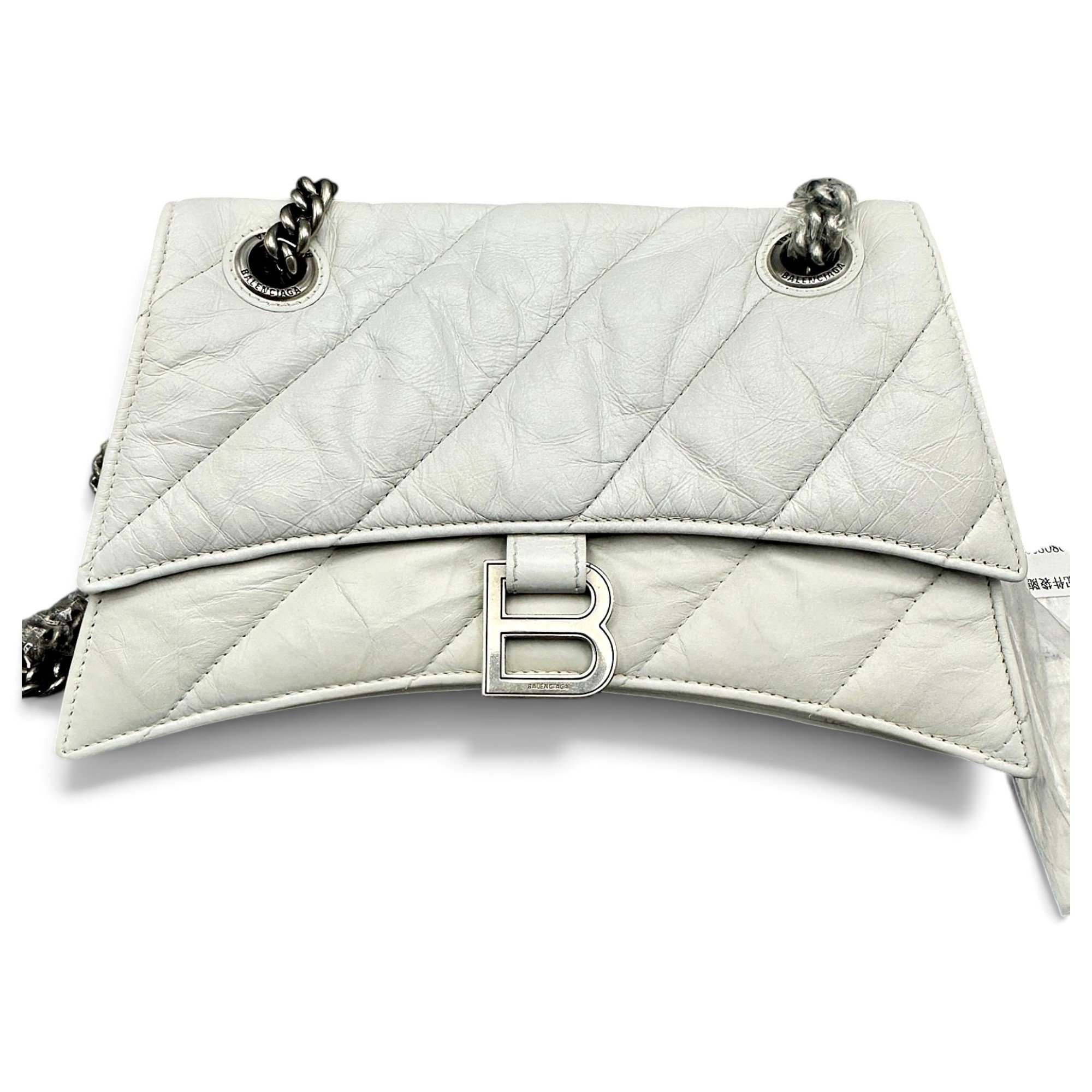 Hourglass leather handbag
