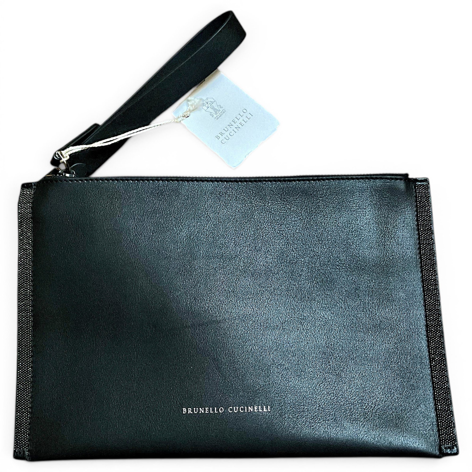 Leather clutch bag