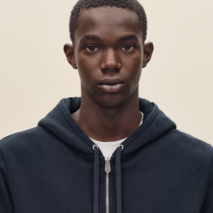 Marine "Ex-libris" Zipped Hooded Sweater