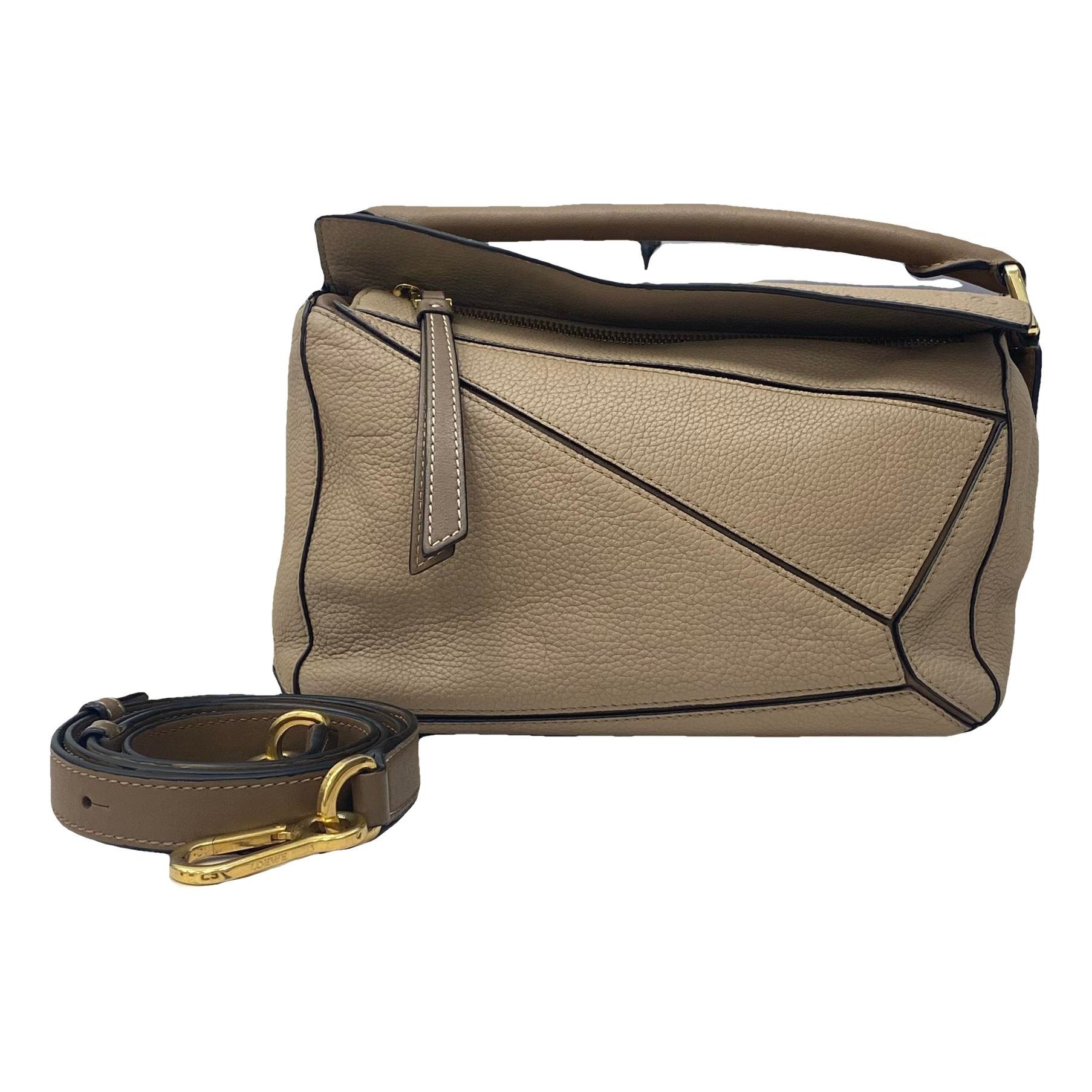 Puzzle leather handbag