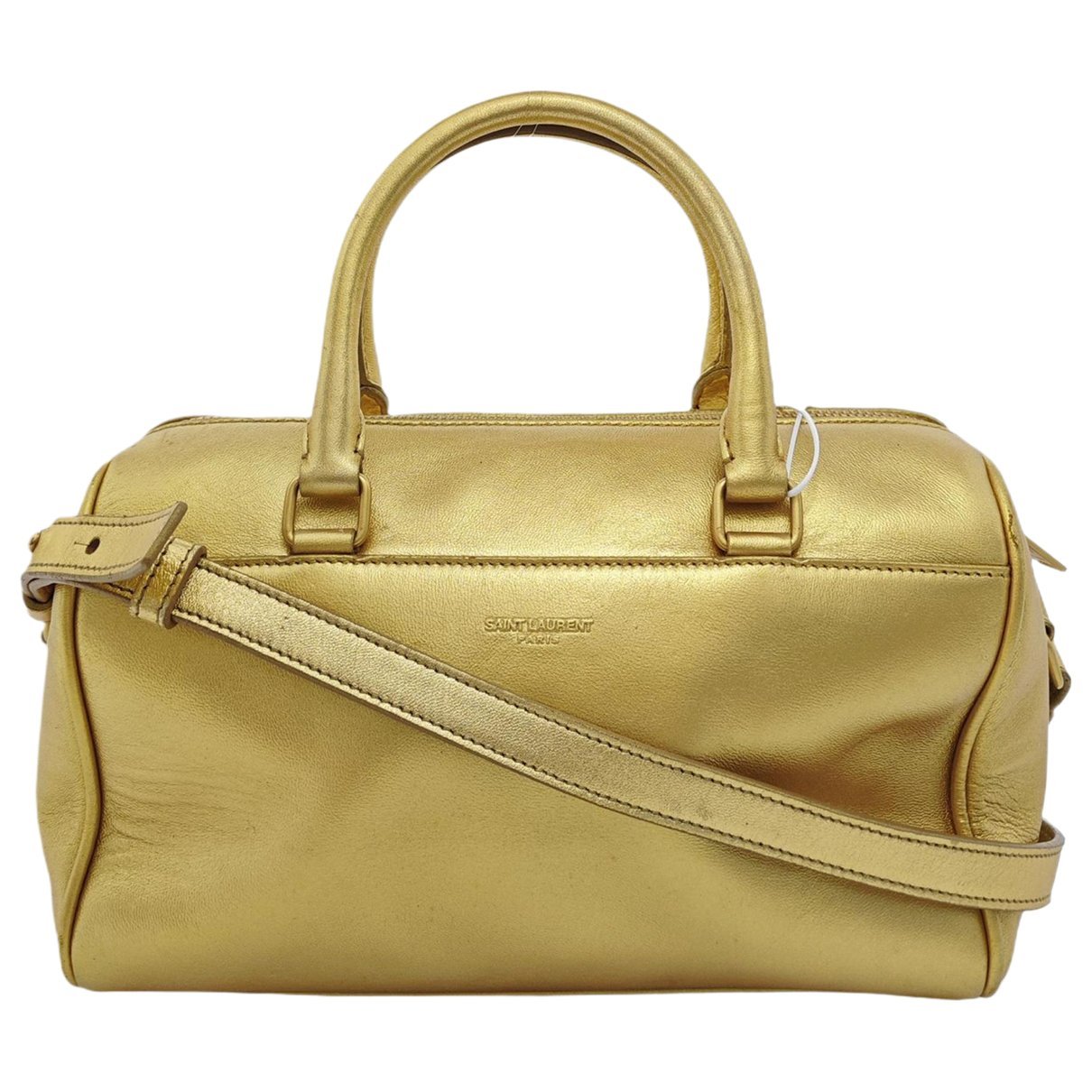 Duffle leather handbag