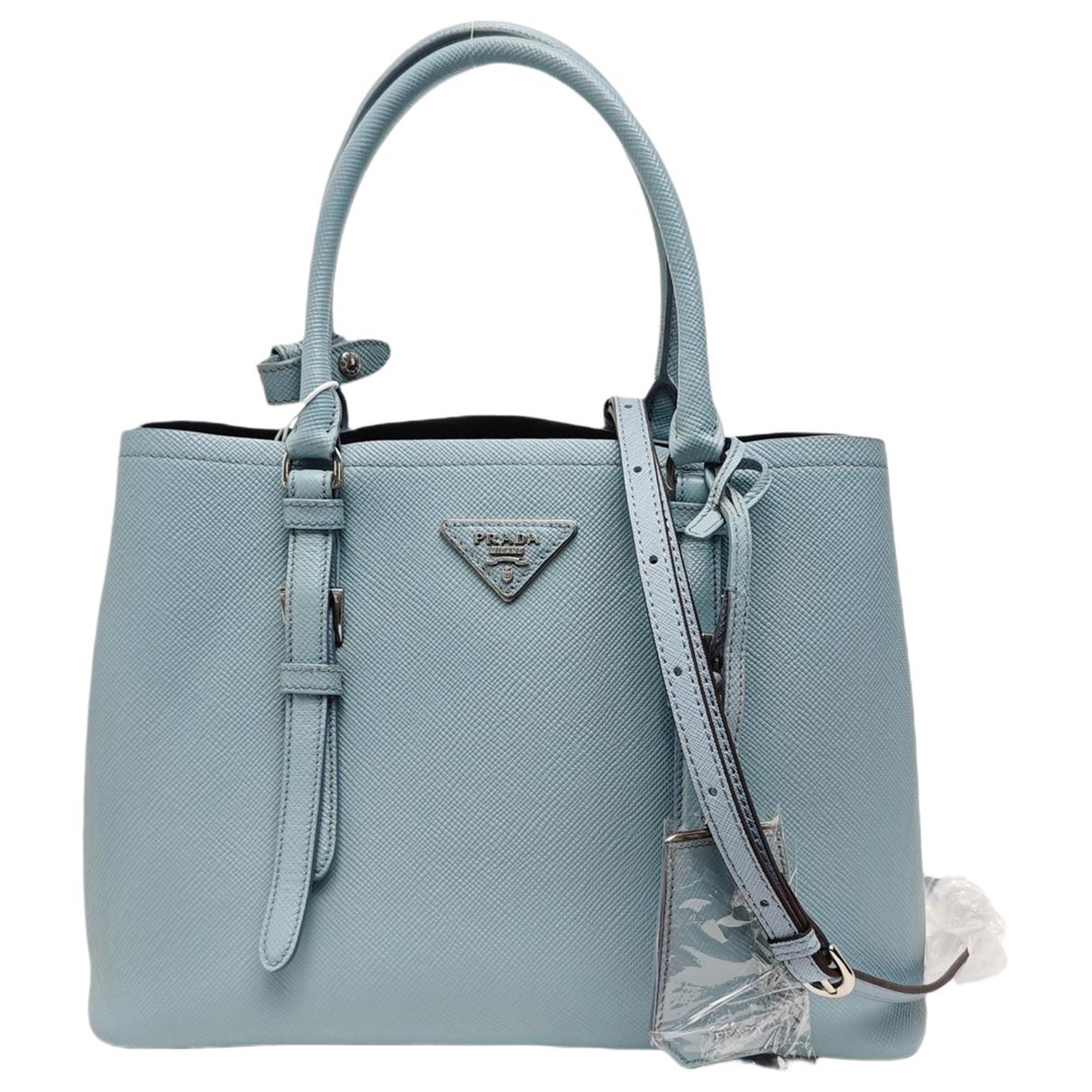 Double leather handbag