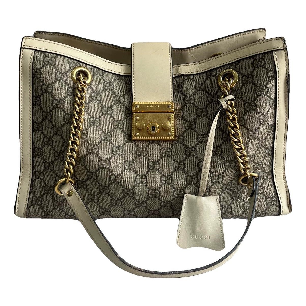 Padlock leather handbag