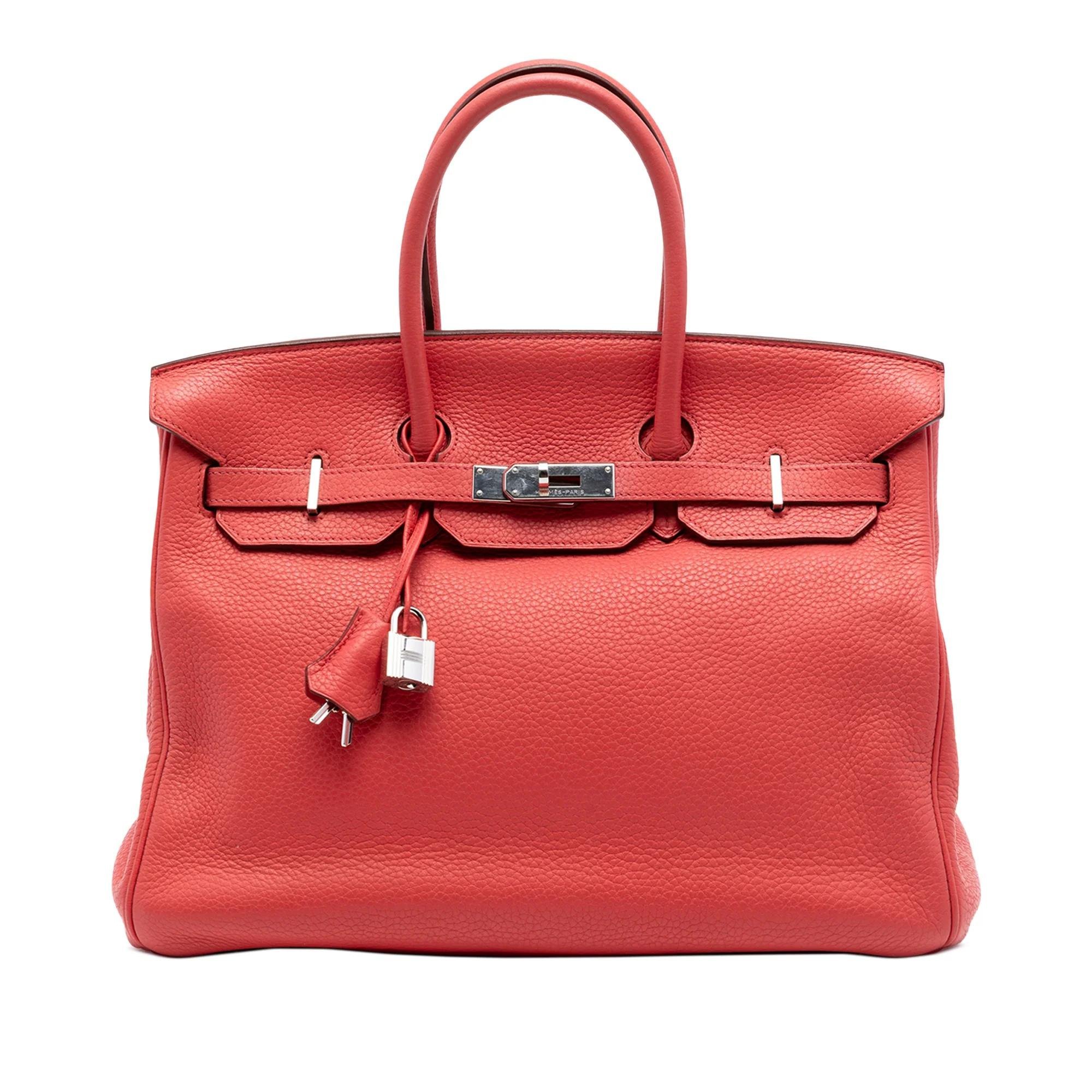 Hermes Birkin 35 Handbag Bougainvillea Clemence Leather 2010