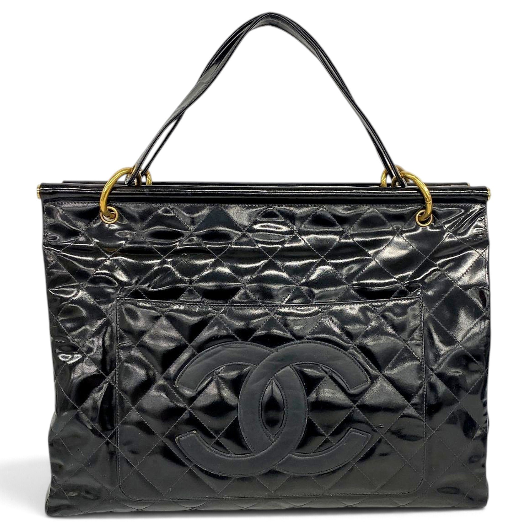 Patent leather tote