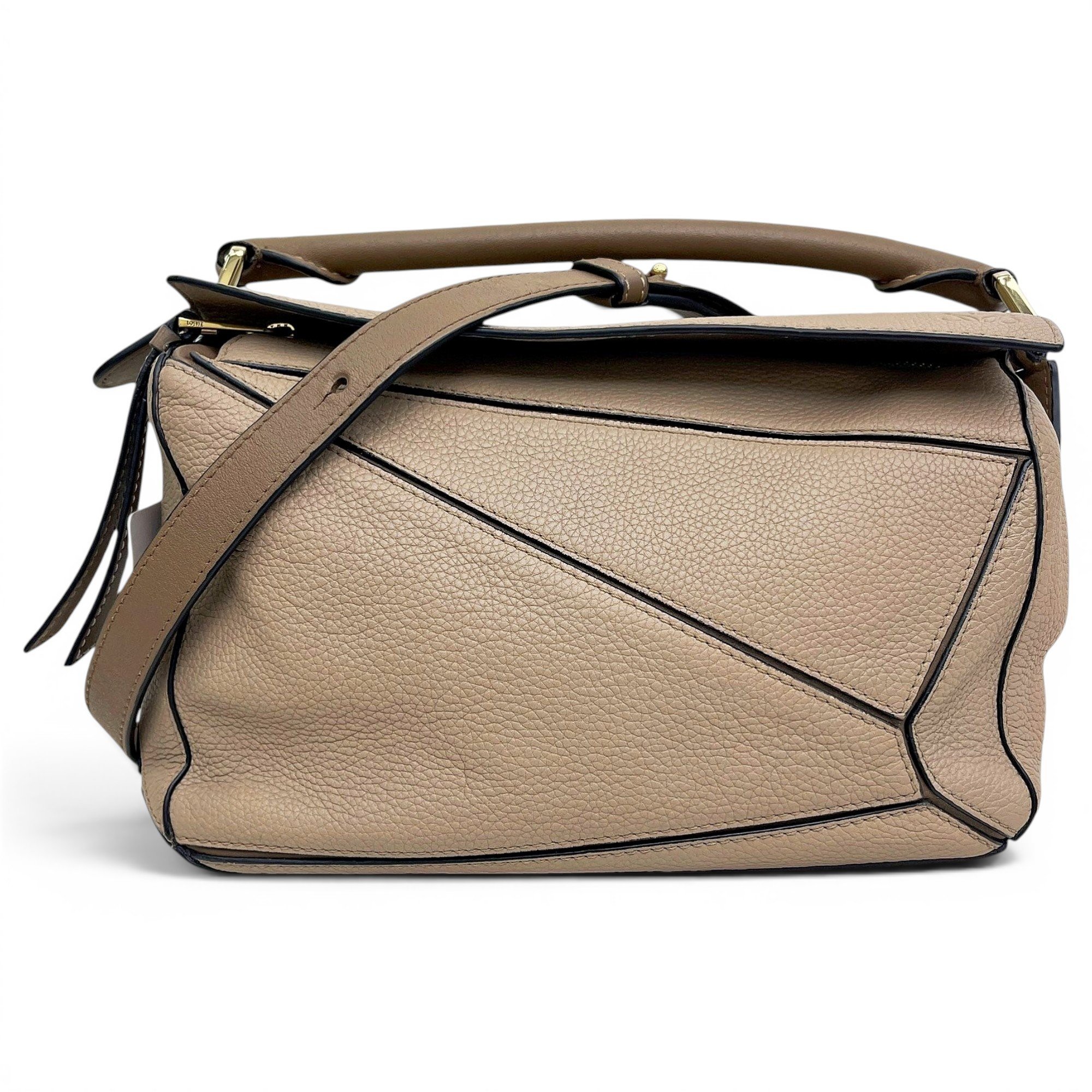 Puzzle leather handbag