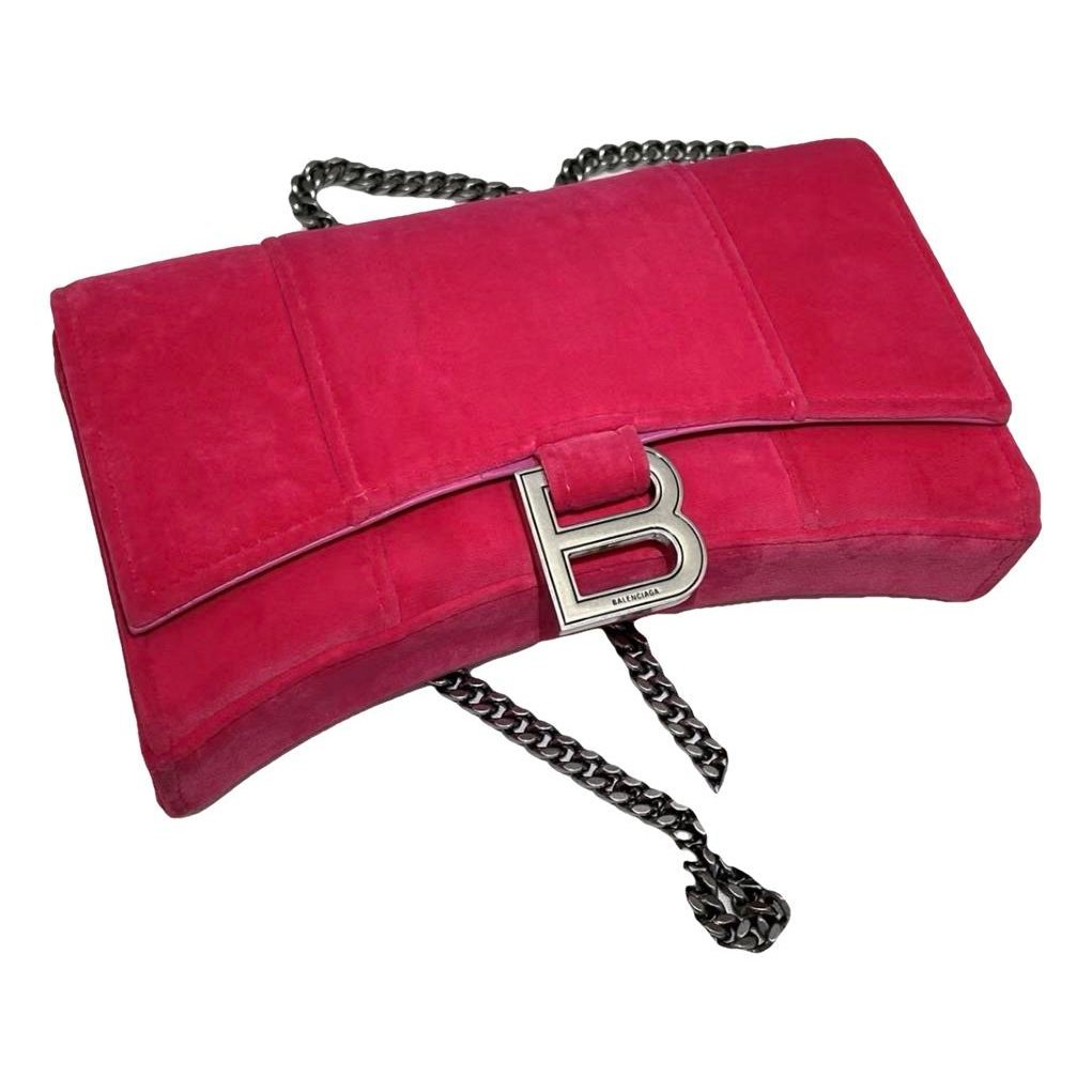 Hourglass leather handbag