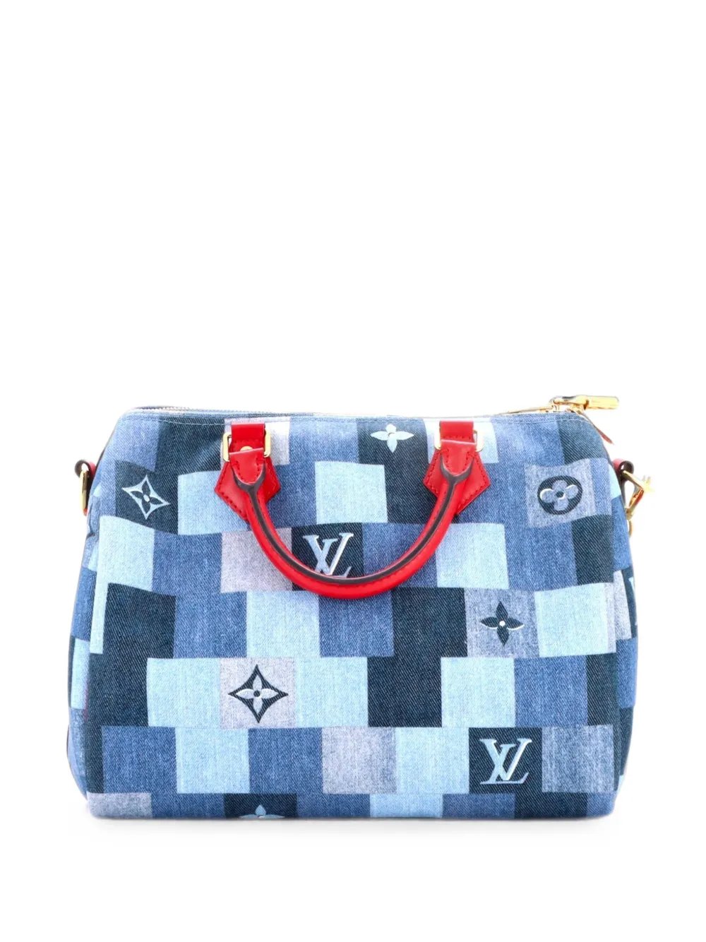 Speedy Bandouliere Bag Damier and Monogram Patchwork Denim 30 shoulder bag