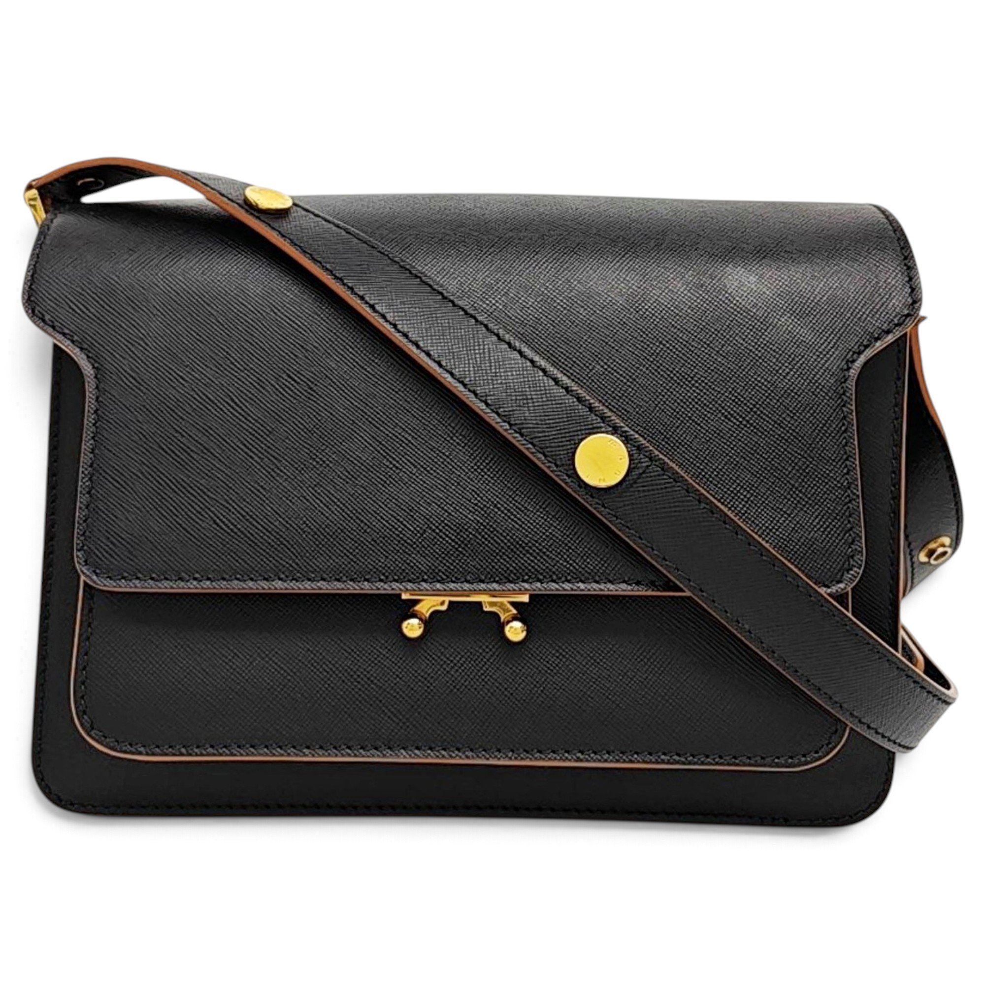 Trunk leather crossbody bag