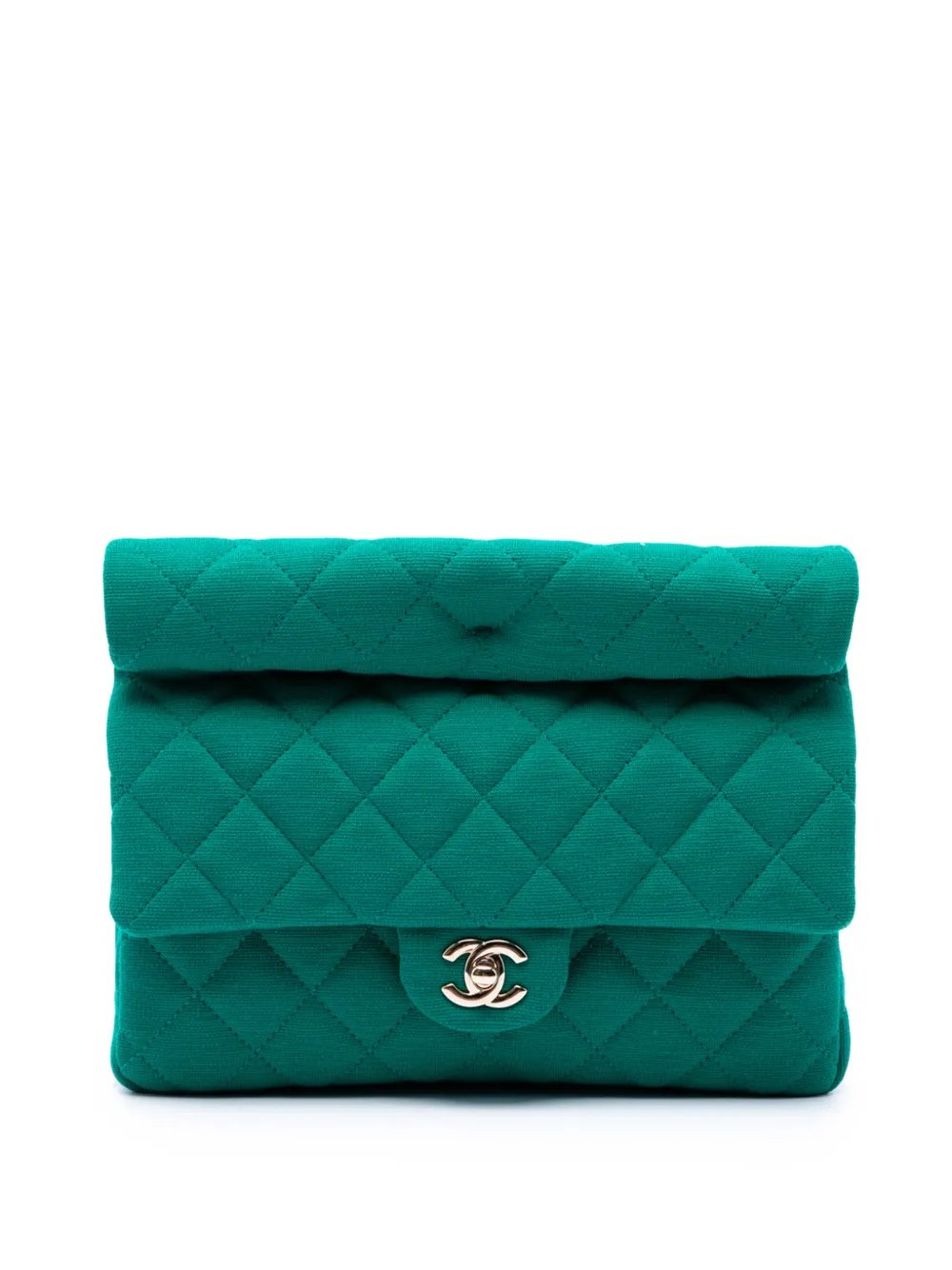 2021-2026 CC Quilted Jersey Roll clutch bag