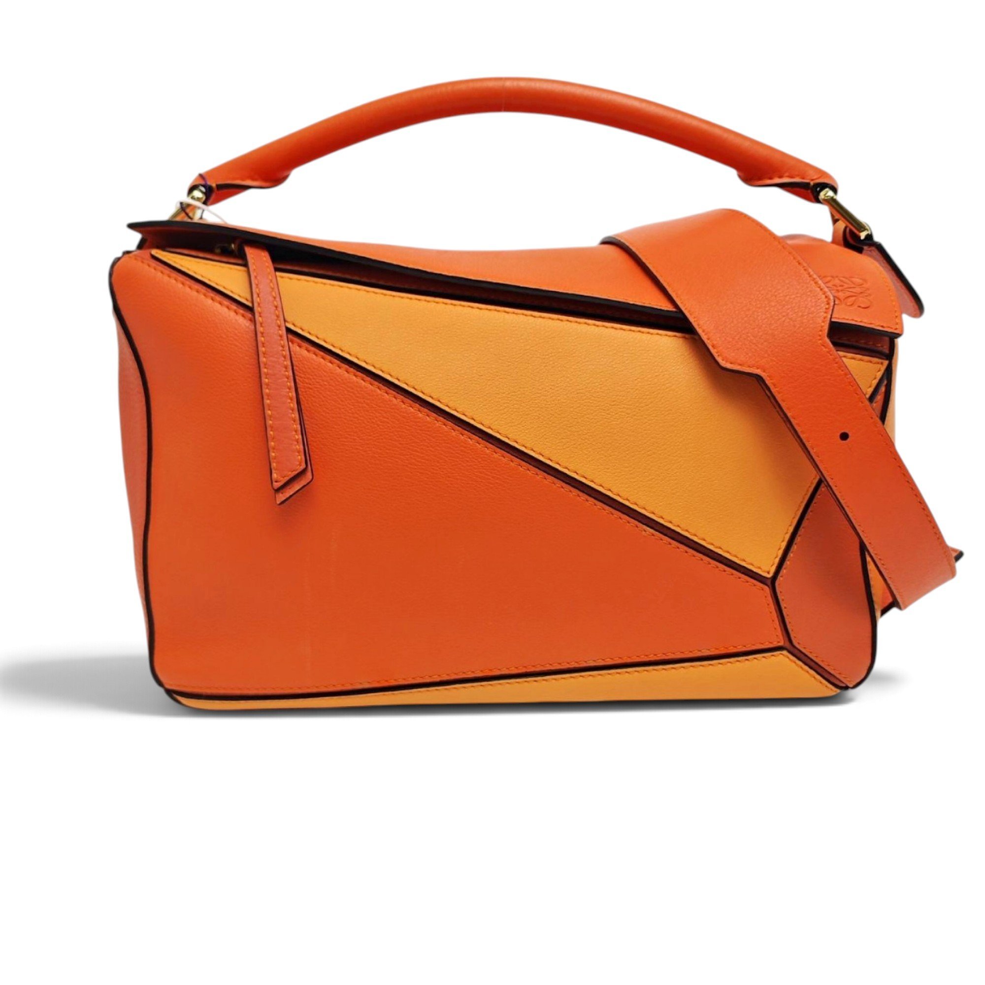 Puzzle leather handbag