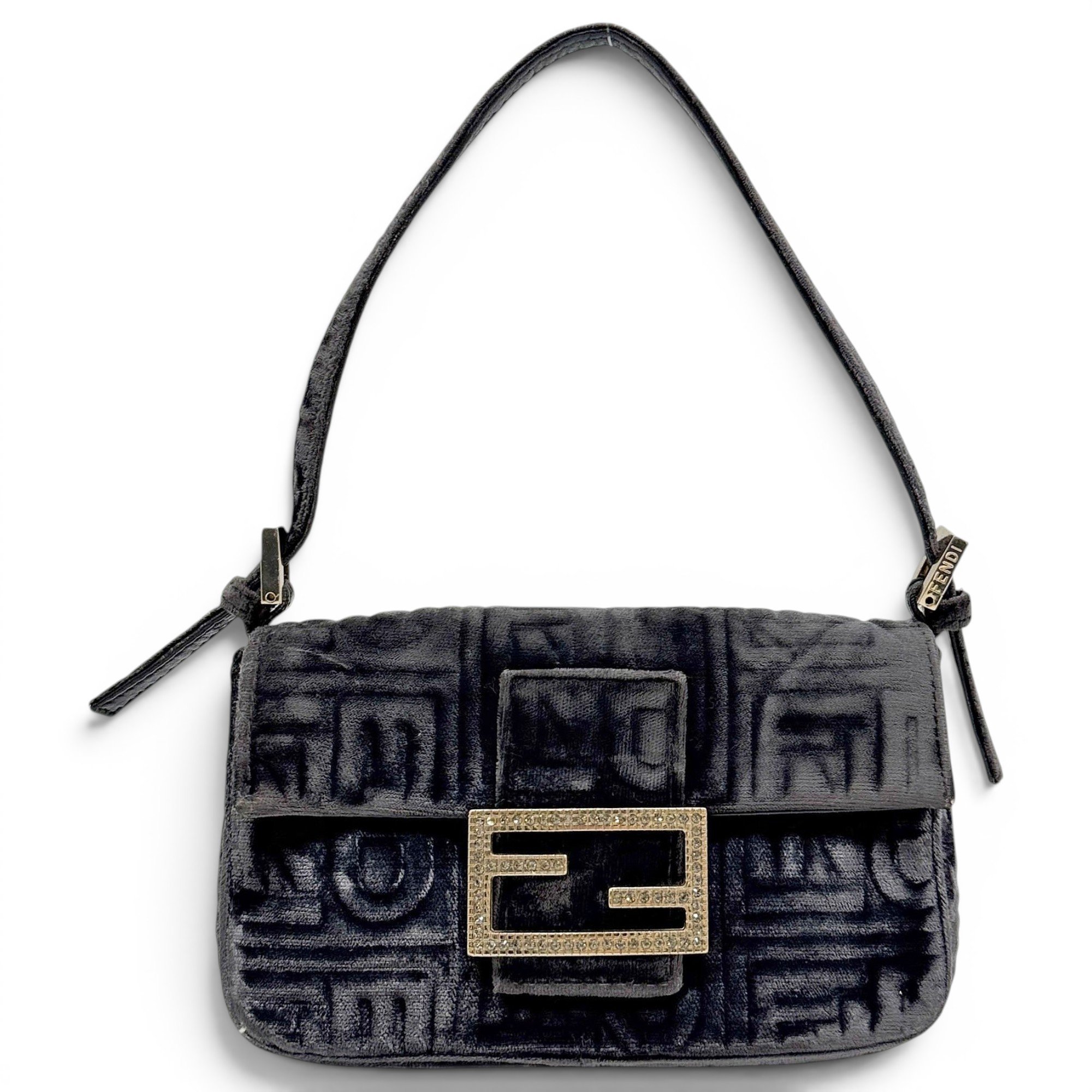 Baguette velvet mini bag
