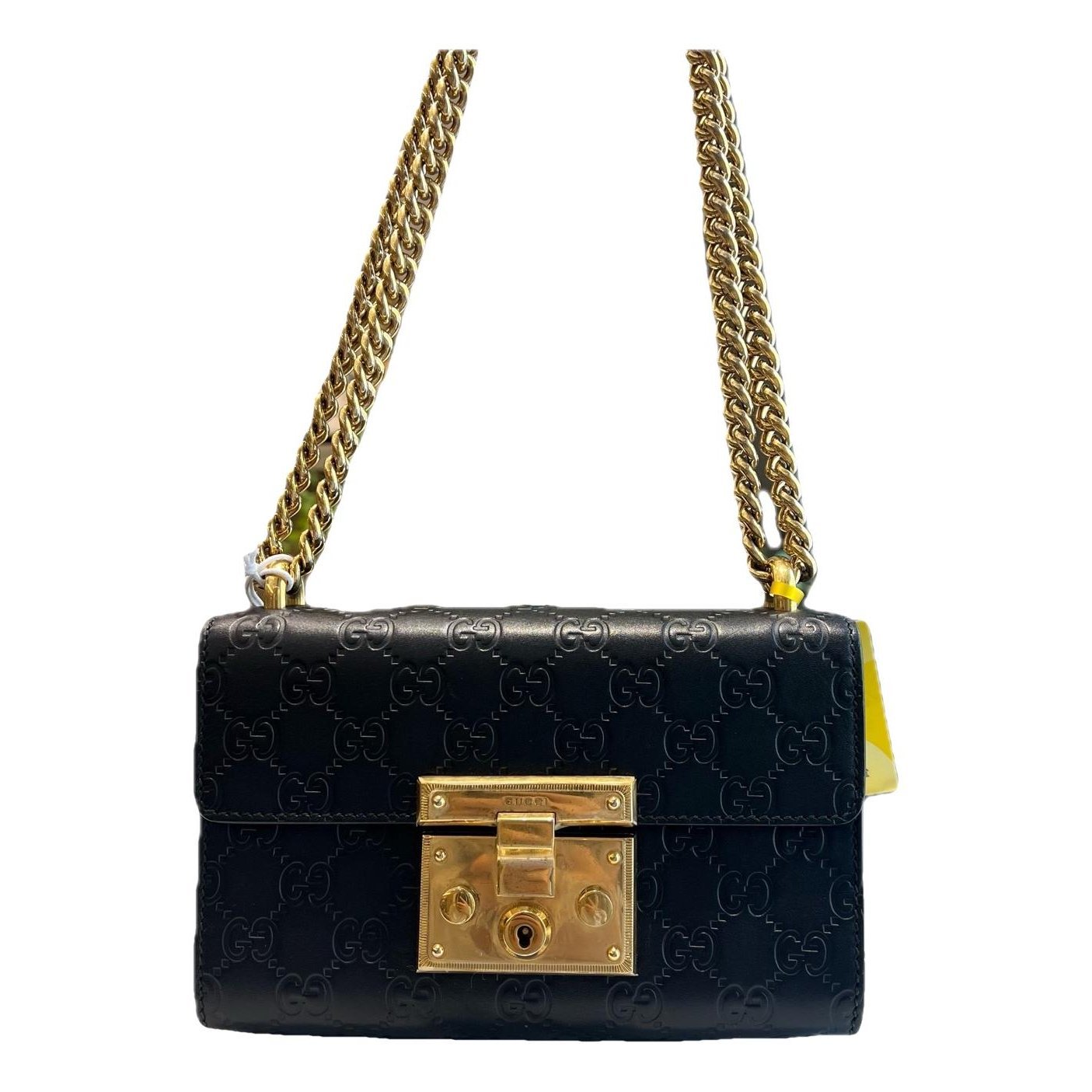Padlock leather handbag