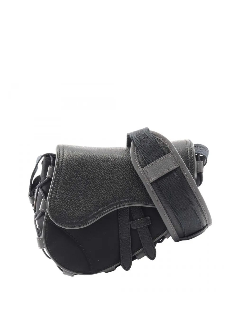 2000-2026 Sacai Mini Nylon and Leather Saddle crossbody bag