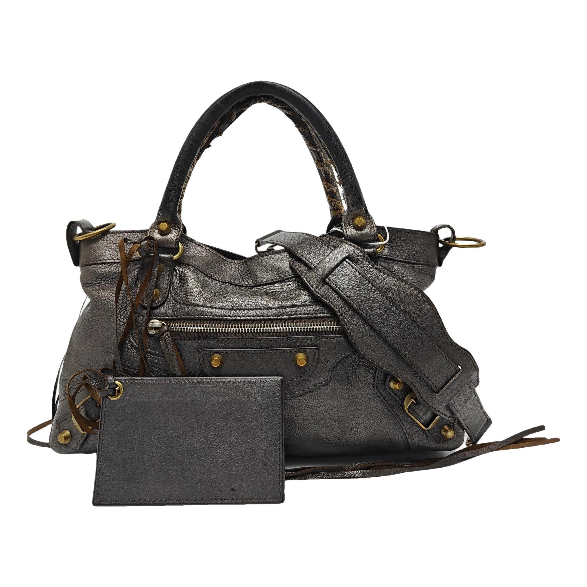 City leather handbag