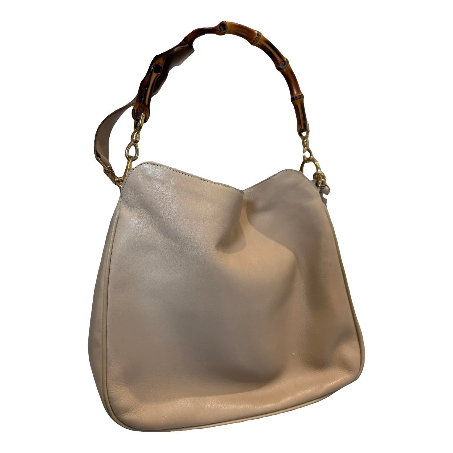 Bamboo Top Handle leather handbag