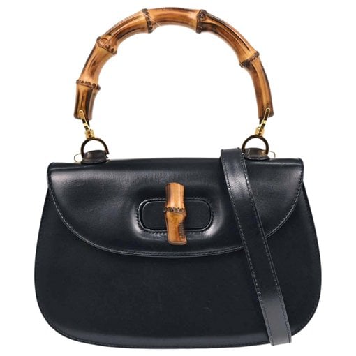 Convertible Bamboo Top Handle leather handbag