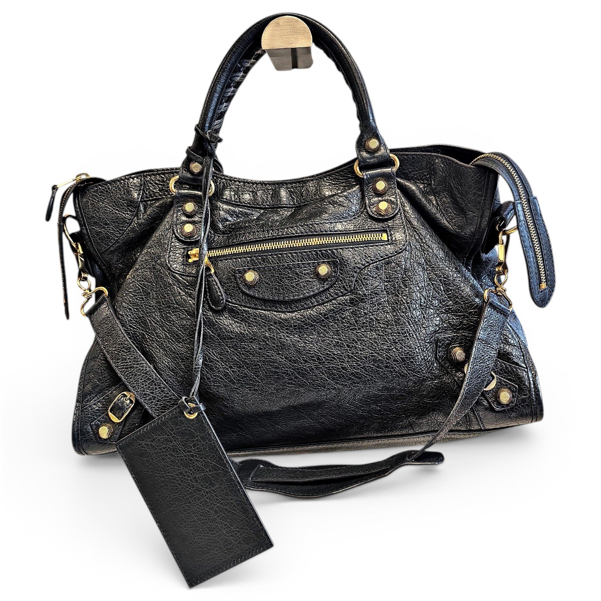 City leather handbag