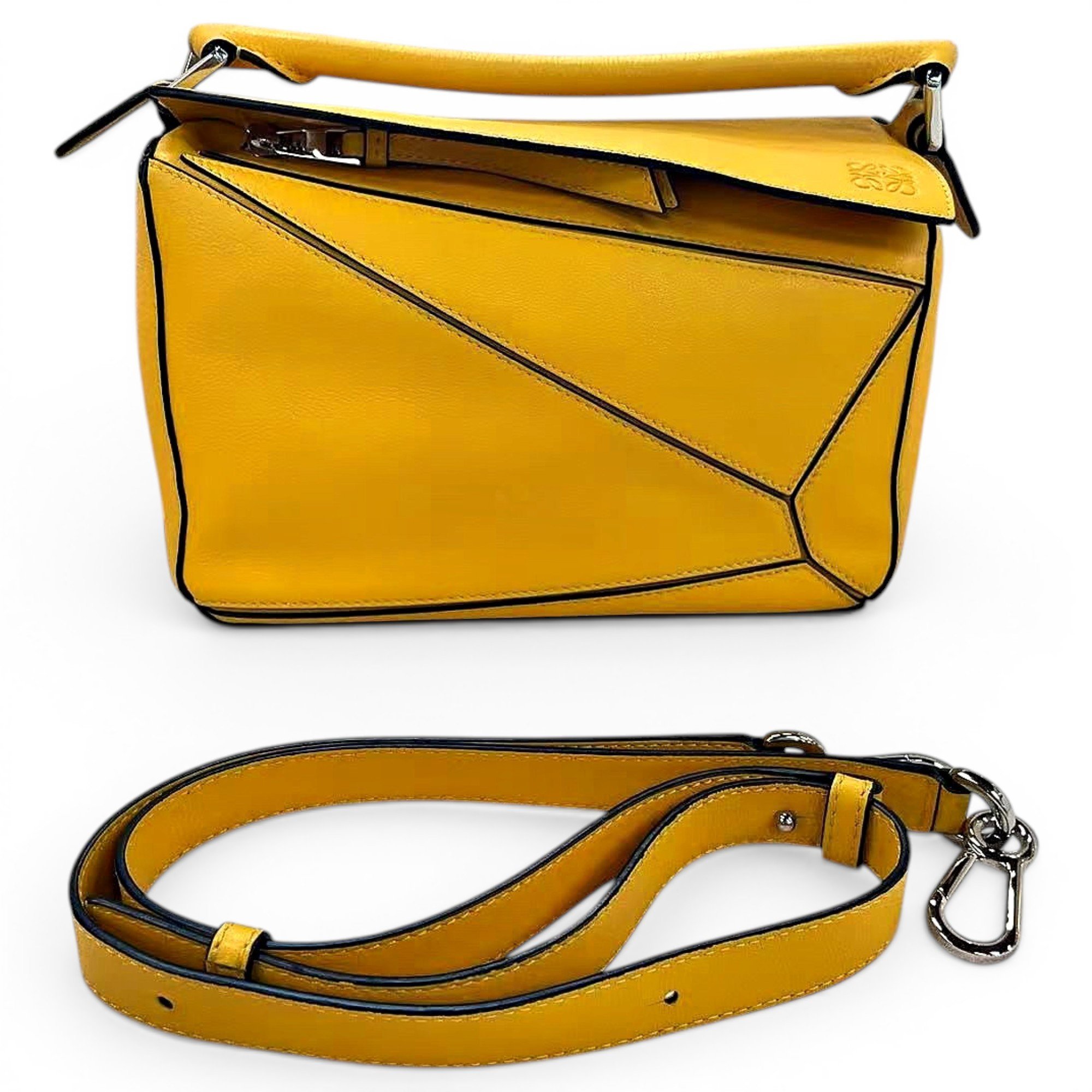 Puzzle leather handbag