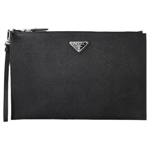 Leather clutch bag