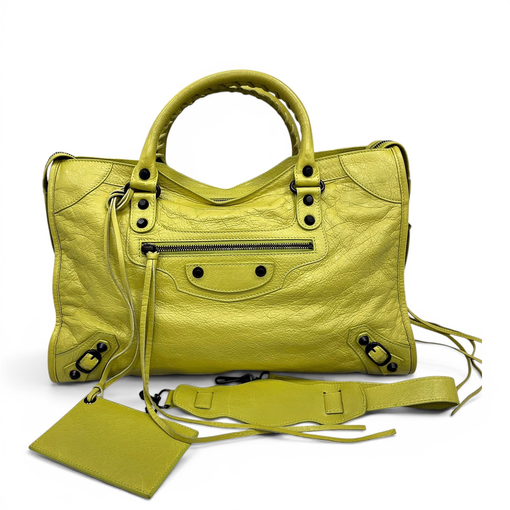City leather handbag